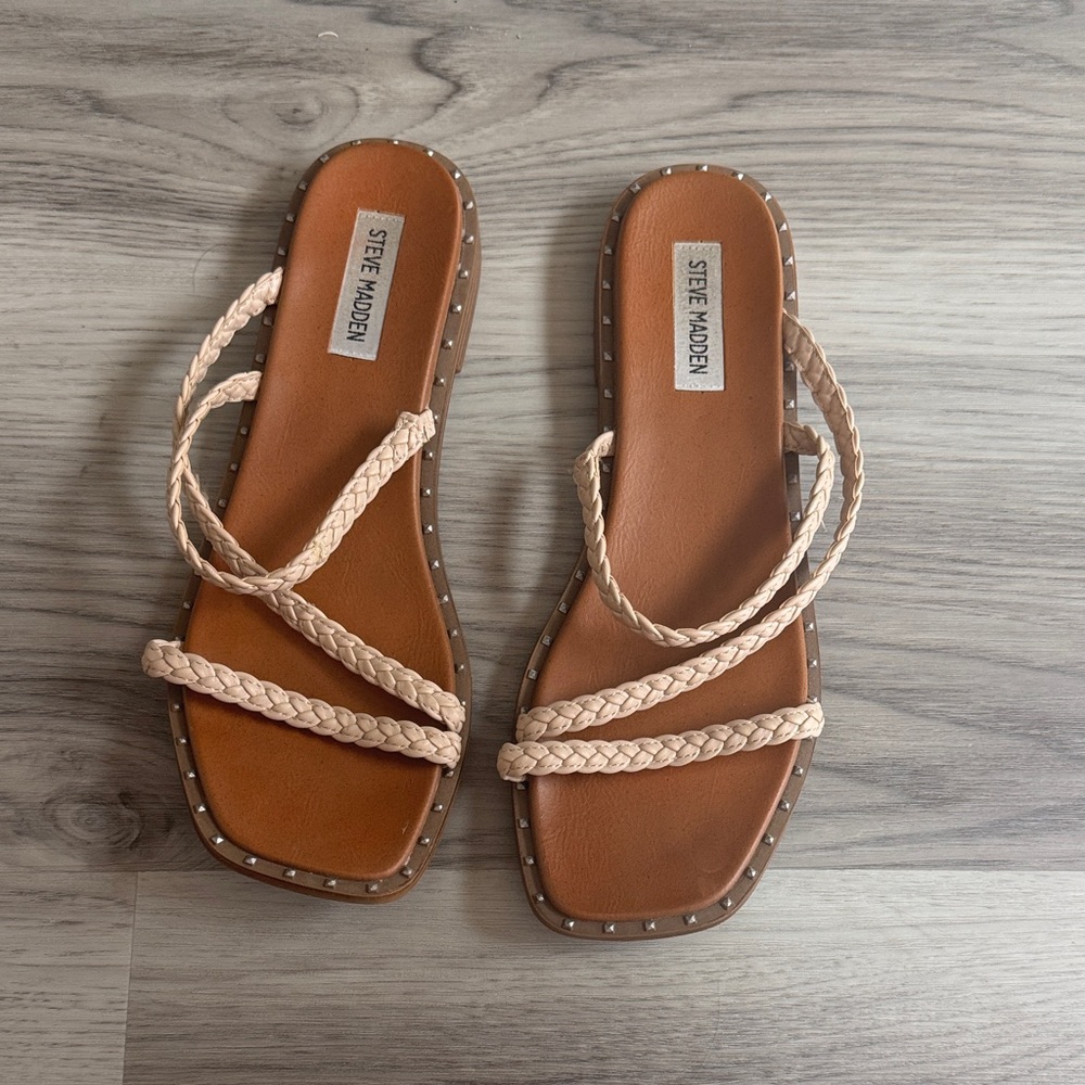 Steve Madden Tan Braided Sandals